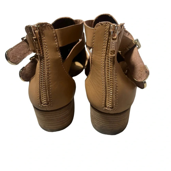 Report strappy bootie open toe sandal heel size 7 good condition nude - Picture 5 of 6